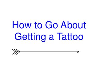 How to Go About
Getting a Tattoo

 