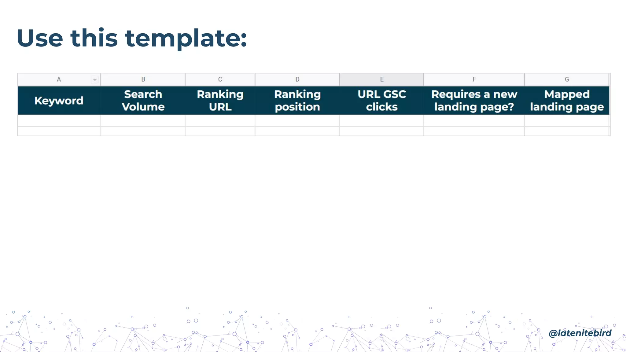 Use this template:
@latenitebird
 