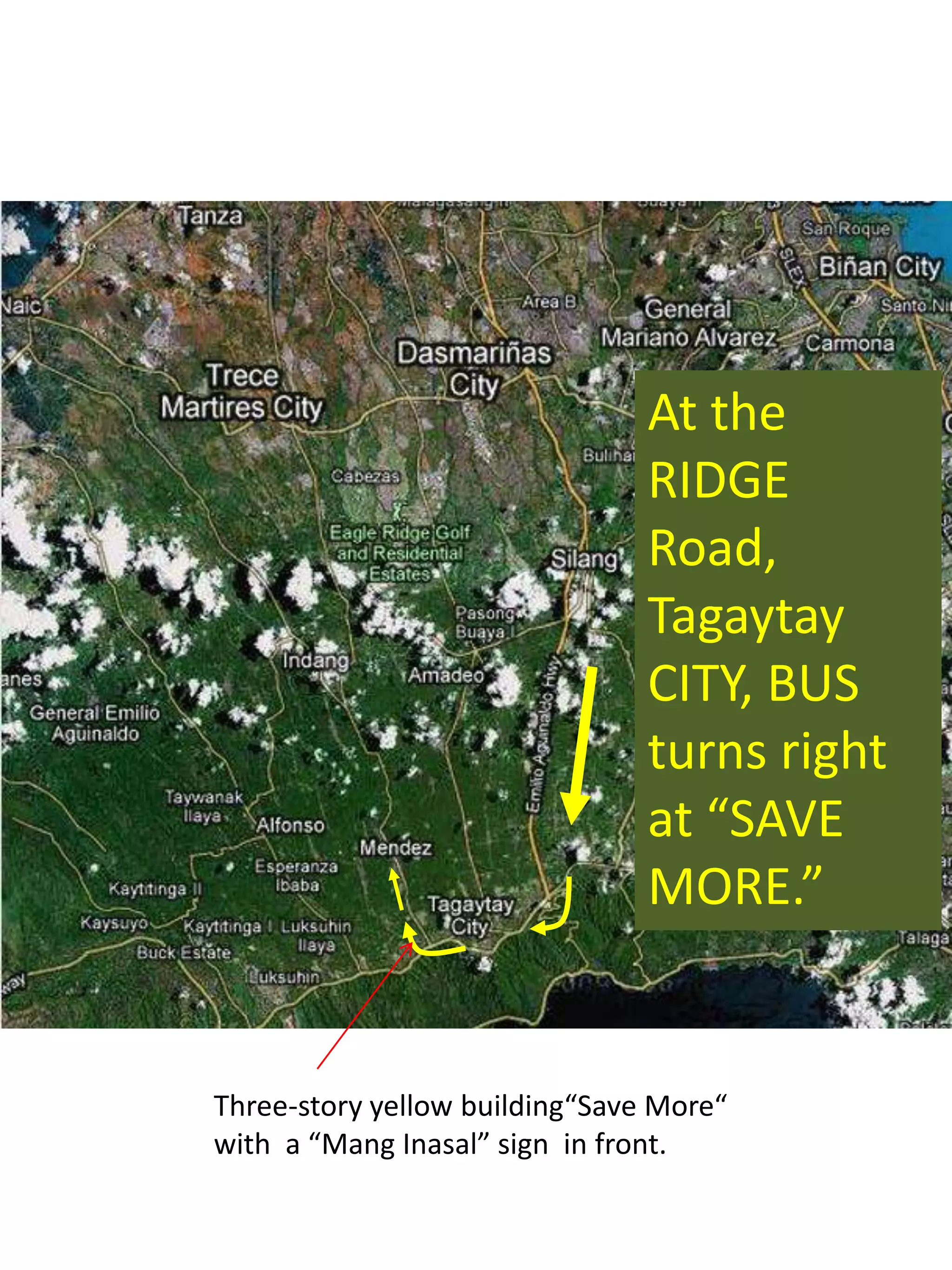 Others  up to Dasmarinas Cavite only(P 52)		 Then you get a “connecting flight” to Mendez (P 52)