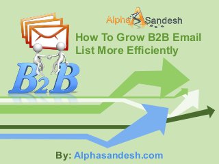 How To Grow B2B Email
List More Efficiently
By: Alphasandesh.com
 