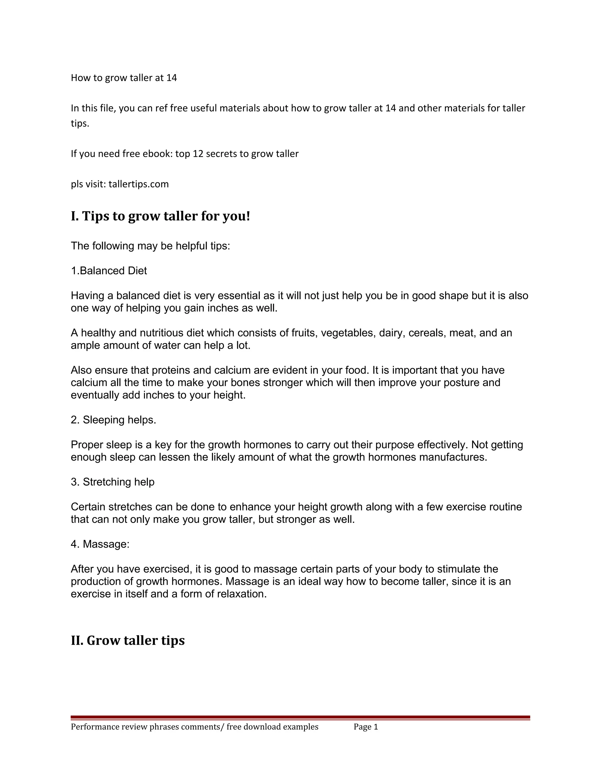 How to grow taller at 14 | DOC