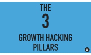 THE
3
GROWTH HACKING
PILLARS W
 