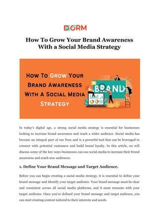 How to Grow Your Brand Awareness with a Social Media Strategy - Digio…
