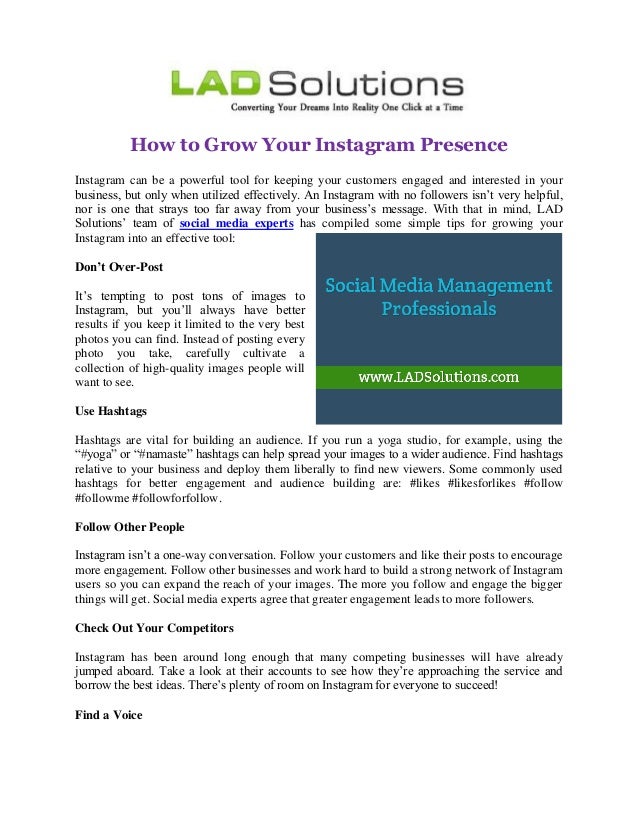 how to grow your instagram presence instagram can be a powerful tool for keeping your customers - how to build a strong following on instagram