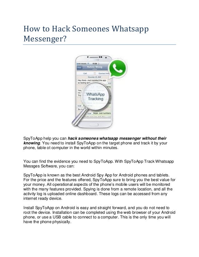 How to hack someones whatsapp messenger