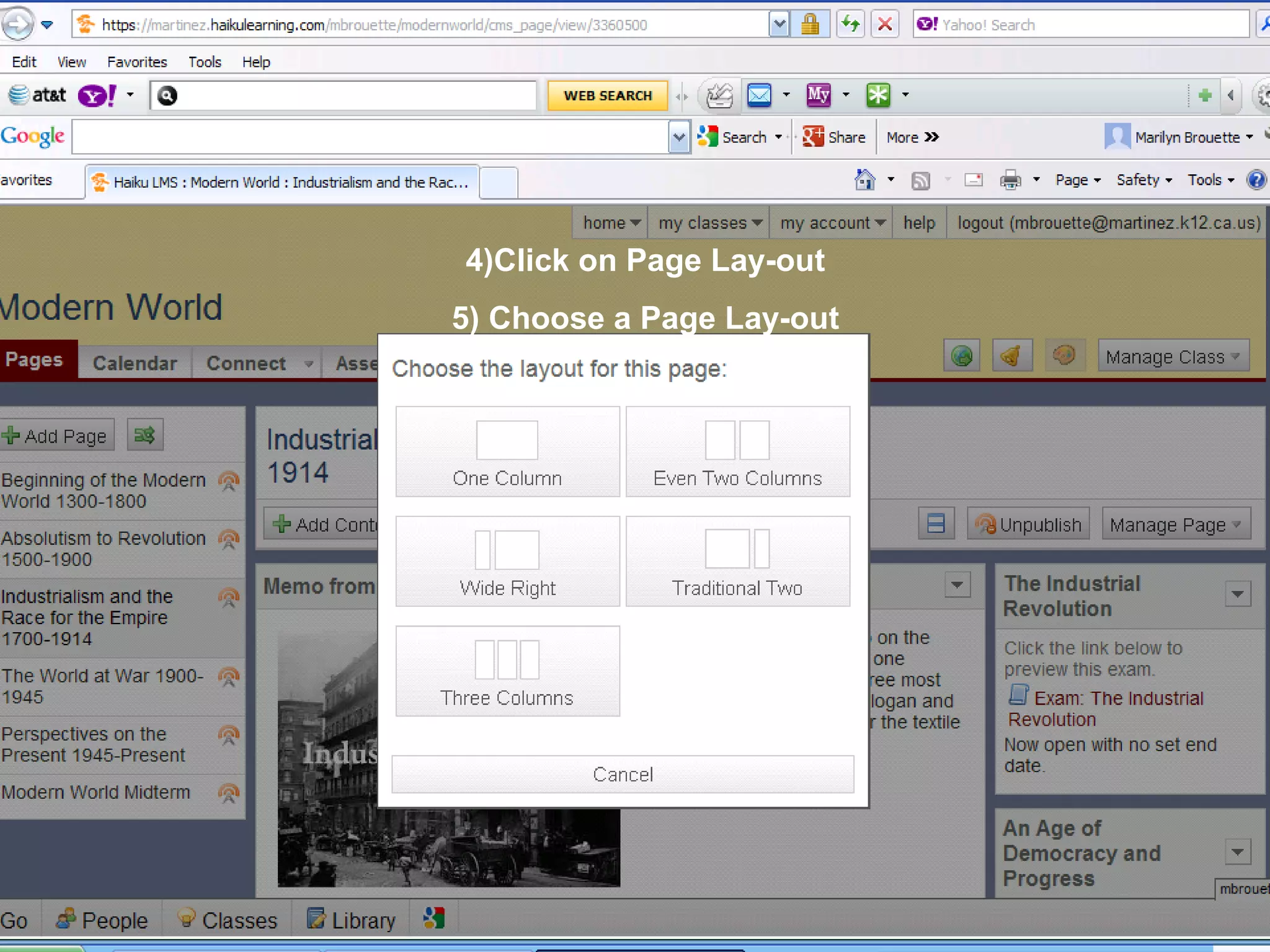 50505050
4)Click on Page Lay-out
5) Choose a Page Lay-out
 