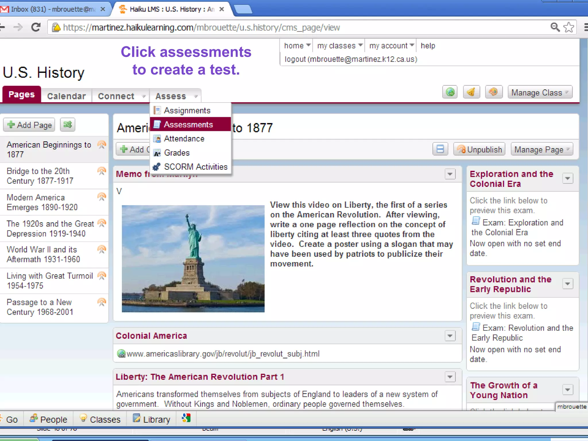 75757575
Click assessments
to create a test.
 