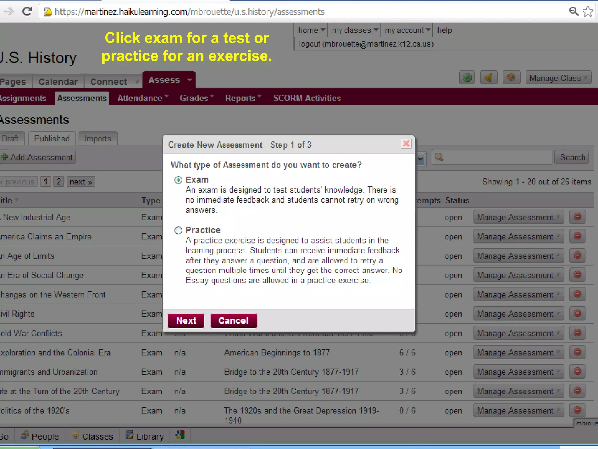 76767676
Click exam for a test or
practice for an exercise.
 