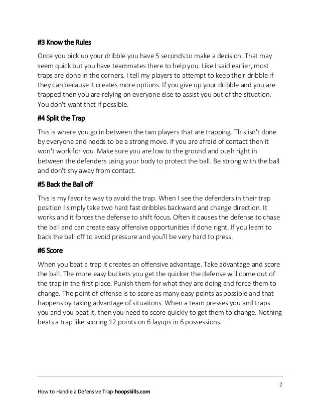 How to handle a defensive trap in basketball
