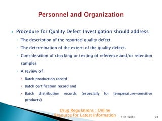 Complaints , quality defects & recalls - New EMA Requirements | PPTX