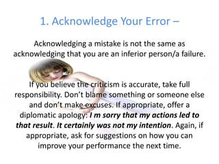 How to handle criticism | PPTX