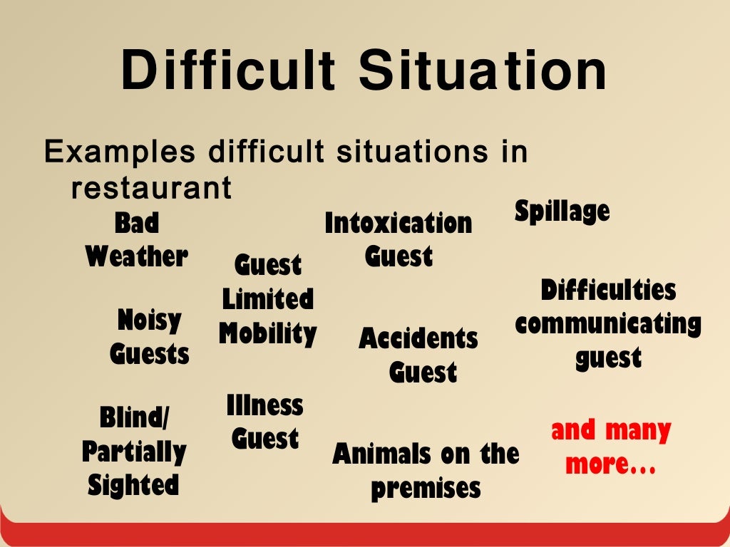 examples of difficult situations