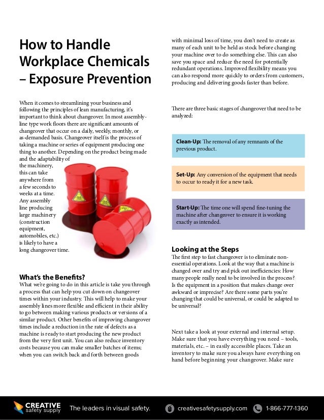 How to handle workplace chemicals