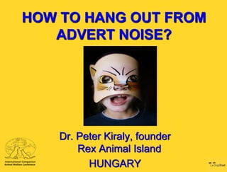 HOW TO HANG OUT FROM
ADVERT NOISE?

Dr. Peter Kiraly, founder
Rex Animal Island
HUNGARY

 