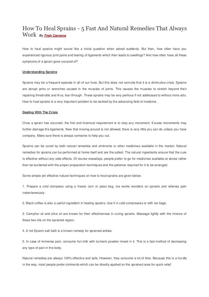 How To Heal Sprains 5 Fast And Natural Remedies That Always Work