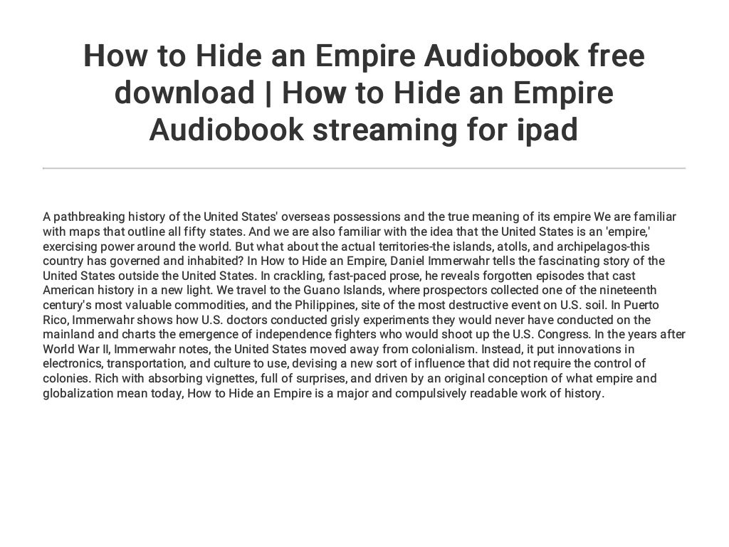 How To Hide An Empire Audiobook Free Download How To Hide An Empire