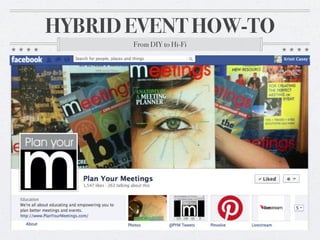 HYBRID EVENT HOW-TO
       From DIY to Hi-Fi




                           @PYMLive #yaypym
 