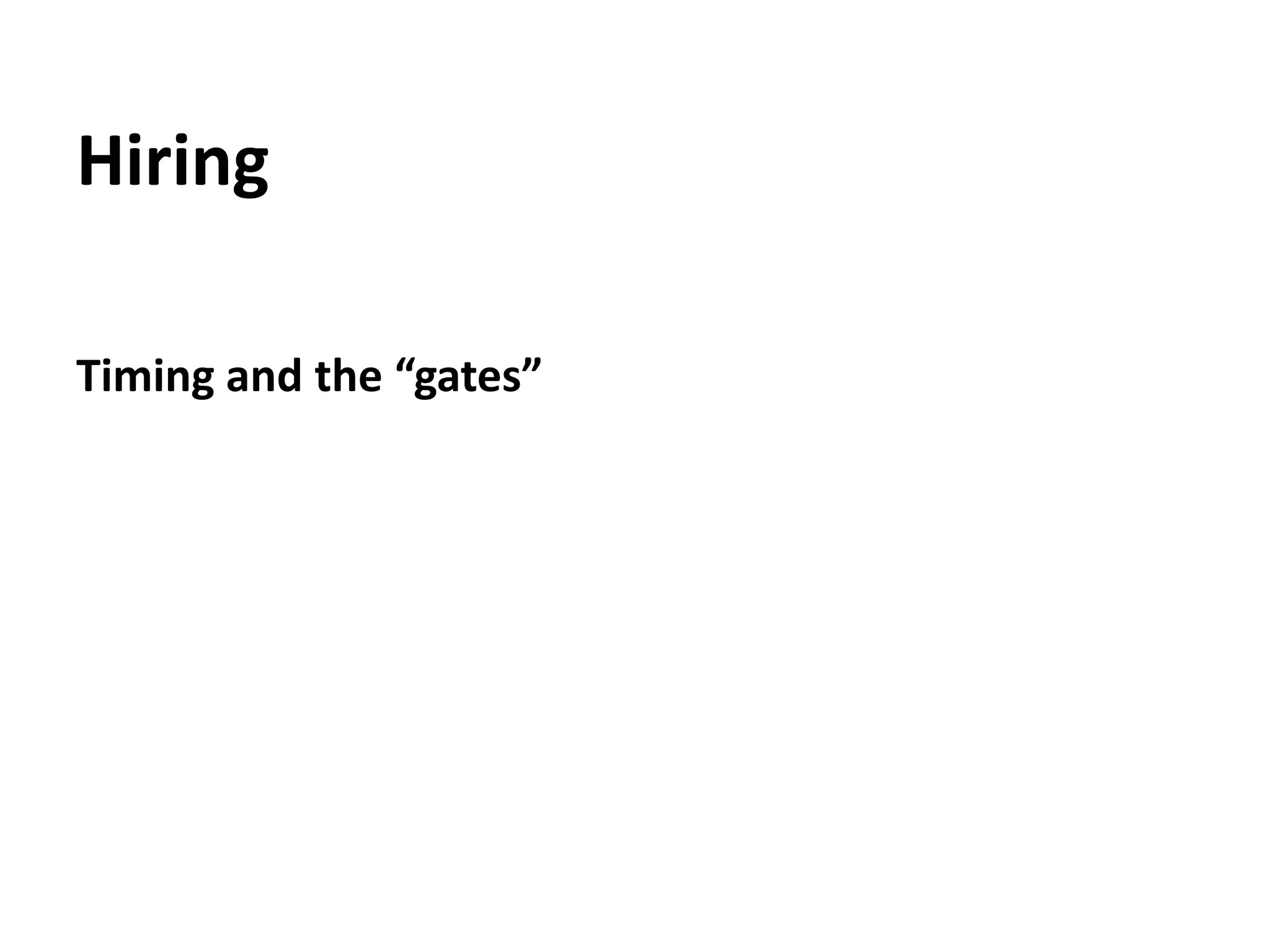 HiringTiming and the “gates”