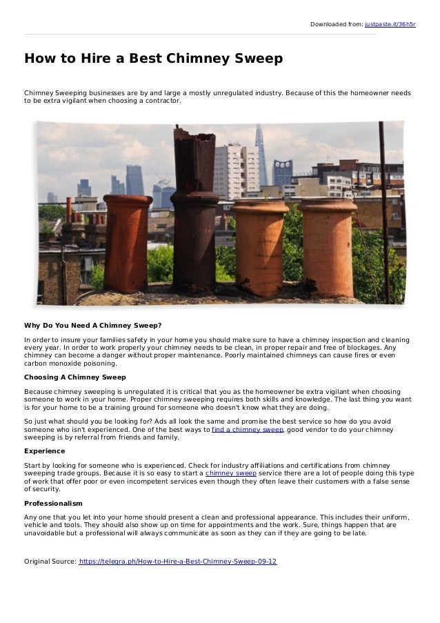 How To Hire A Best Chimney Sweep