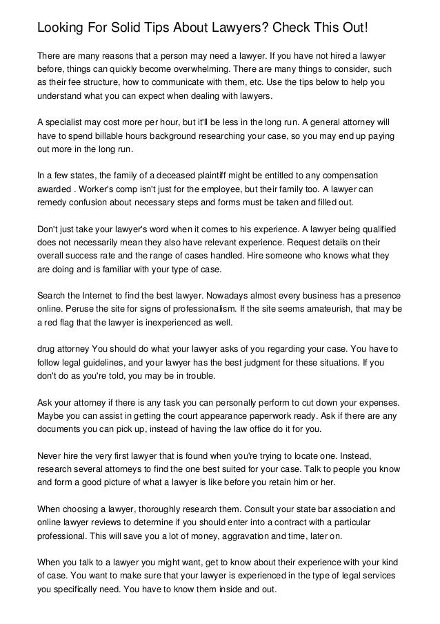 Looking For Solid Tips About Lawyers? Check This Out!