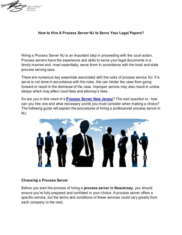 How to hire a process server nj to serve your legal papers