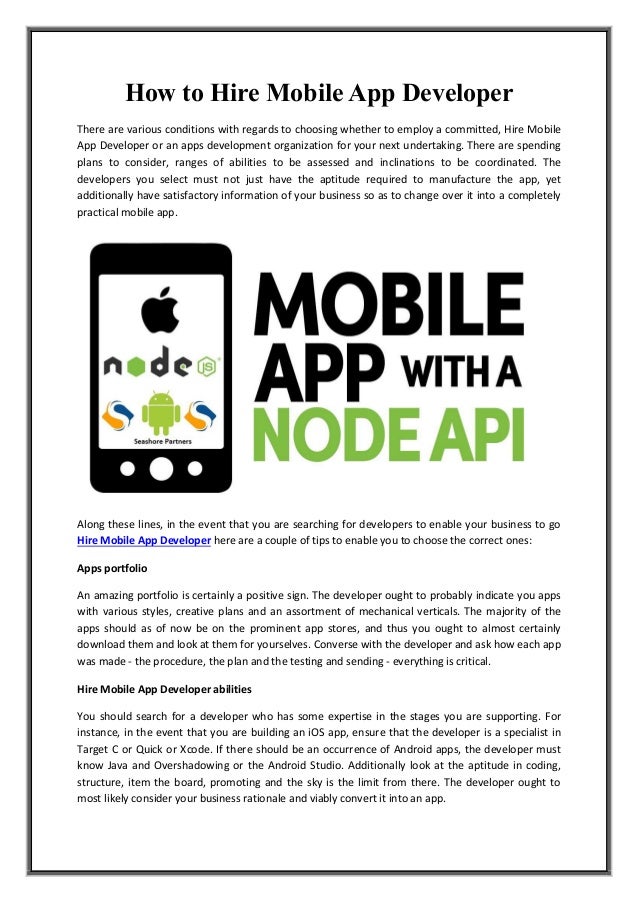 How To Hire Mobile App Developer