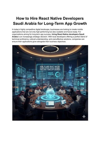 How to Hire React Native Developers Saudi Arabia for Long-Term App ...