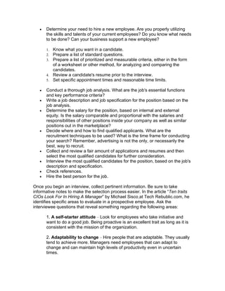 How to hire the right people | DOC