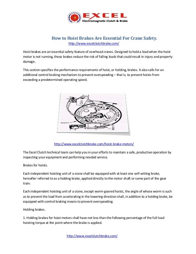 How to hoist brakes are essential for crane safety.