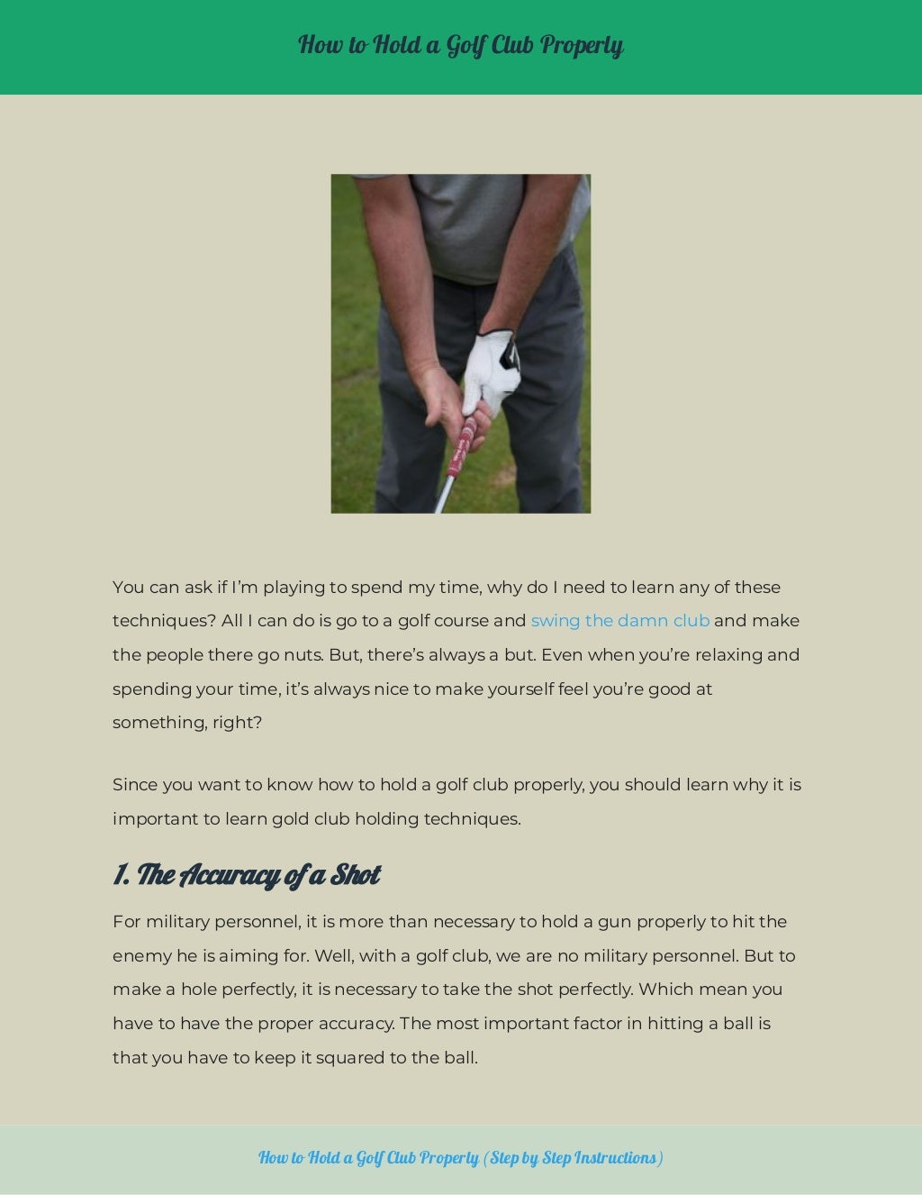 How to hold a golf club properly