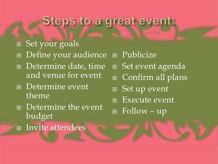 How to host a great event!