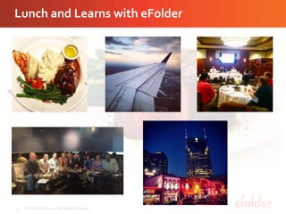 Lunch and Learns with eFolder
© 2015 eFolder, Inc. All Rights Reserved.1
 