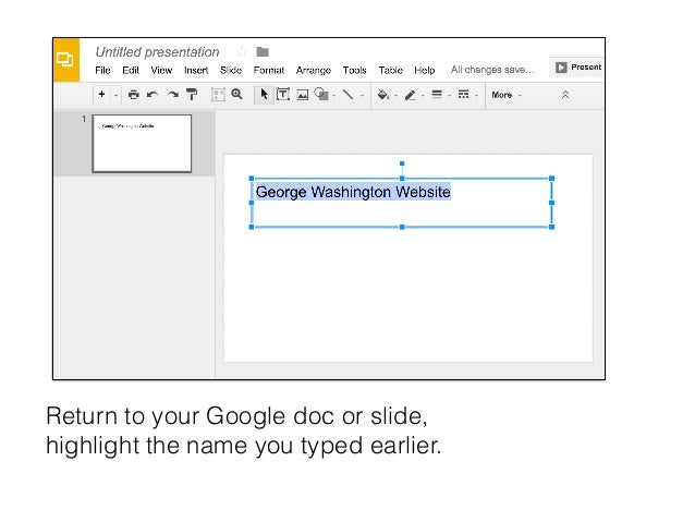 how to insert a hyperlink into a google doc or slide