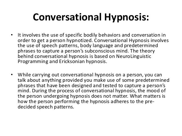 How to hypnotize someone without them knowing