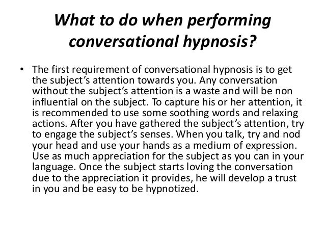how to hypnotize someone without them knowing