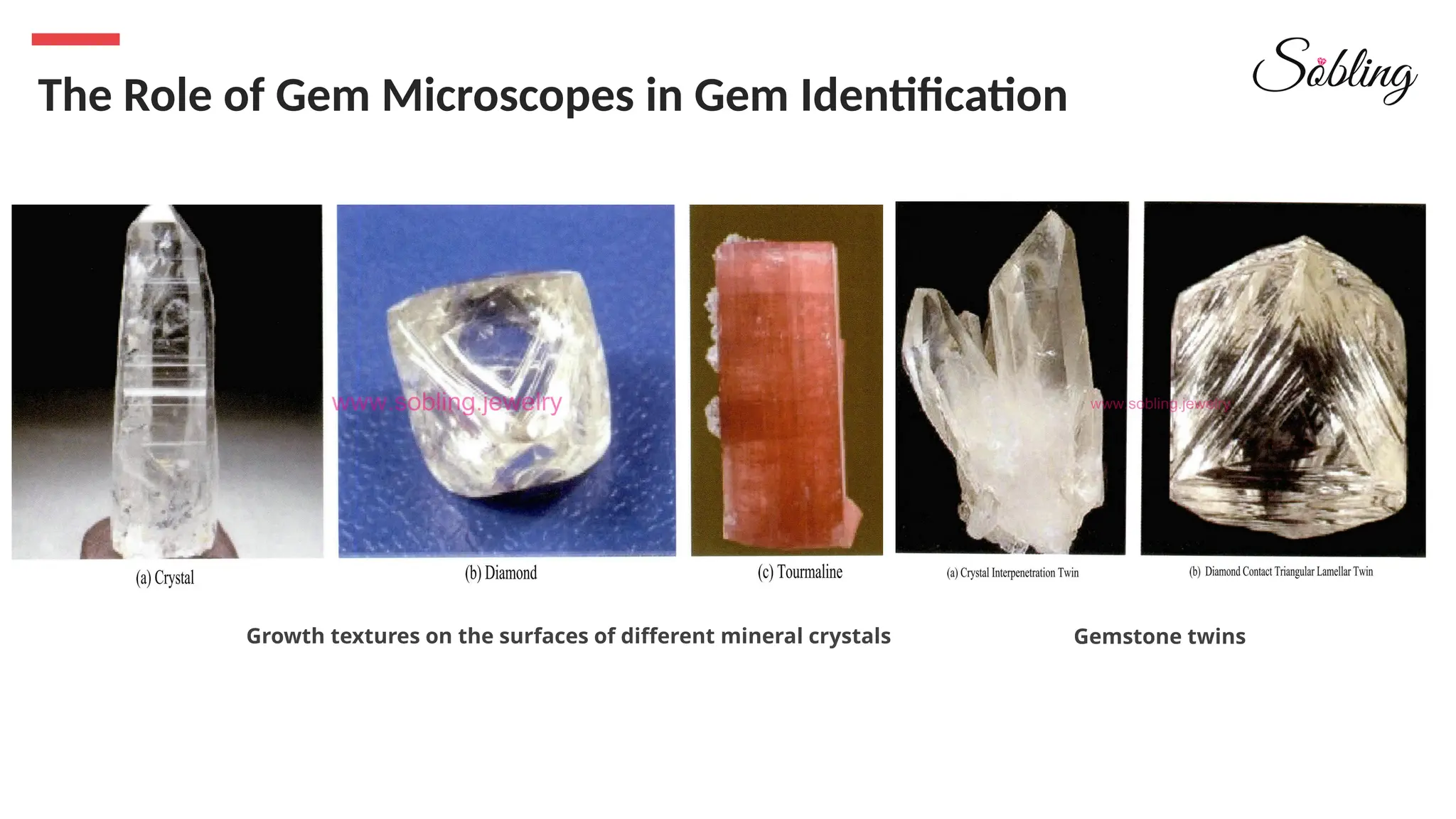 The Role of Gem Microscopes in Gem Identification
Gemstone twins
Growth textures on the surfaces of different mineral crystals
 