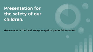 Presentation for
the safety of our
children.
Awareness is the best weapon against pedophilia online.
 