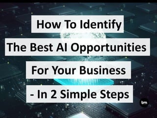 How To Identify
The Best AI Opportunities
For Your Business
- In 2 Simple Steps
 