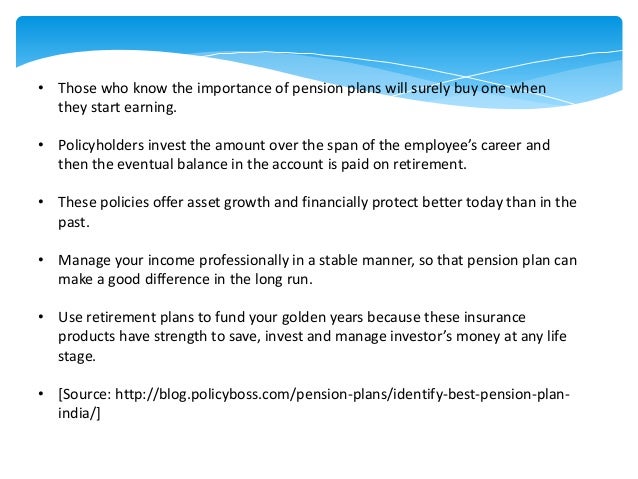 Best pension options in india