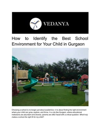 How to Identify the Best School Environment for Your Child in Gurgaon.pdf