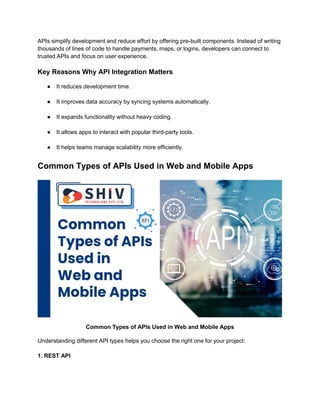 API Integration Essentials for Web and Mobile Applications | PDF