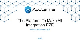 The Platform To Make All
Integration EZE
How to Implement EDI
2016
 