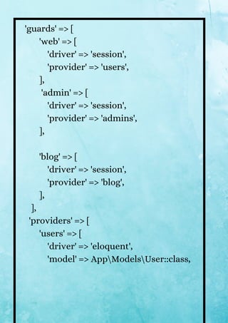 How to implement multiple authentication guards in laravel 8 | PDF