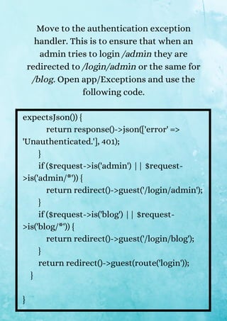 How to implement multiple authentication guards in laravel 8 | PDF