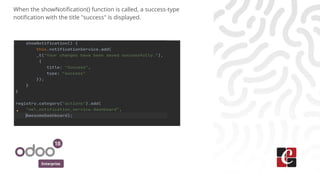 Enterprise
When the showNotification() function is called, a success-type
notification with the title "success" is displayed.
 
