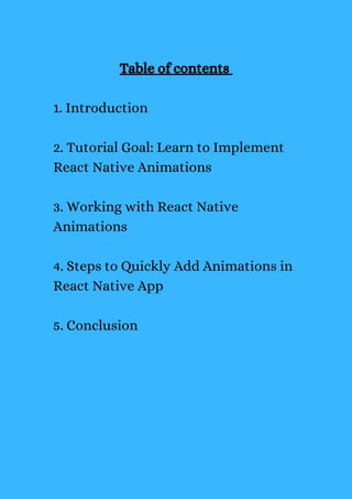 How to implement react native animations using animated api