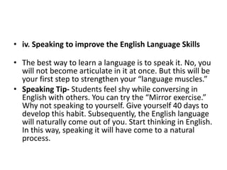 How to improve english language skills?