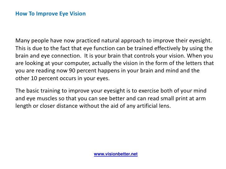 How To Improve Eye Vision