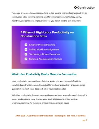 How to Improve Labor Productivity on Construction Sites | PDF