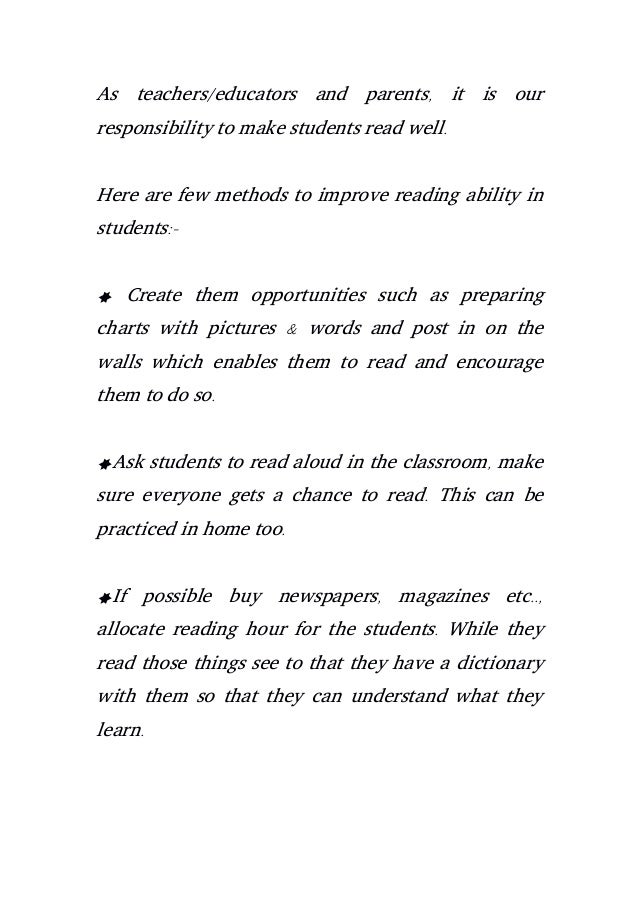 How to improve reading ability in students 